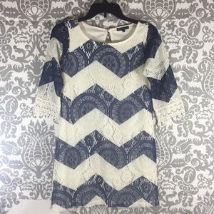Beautiful Blue and white Laced Dress! Junior Size